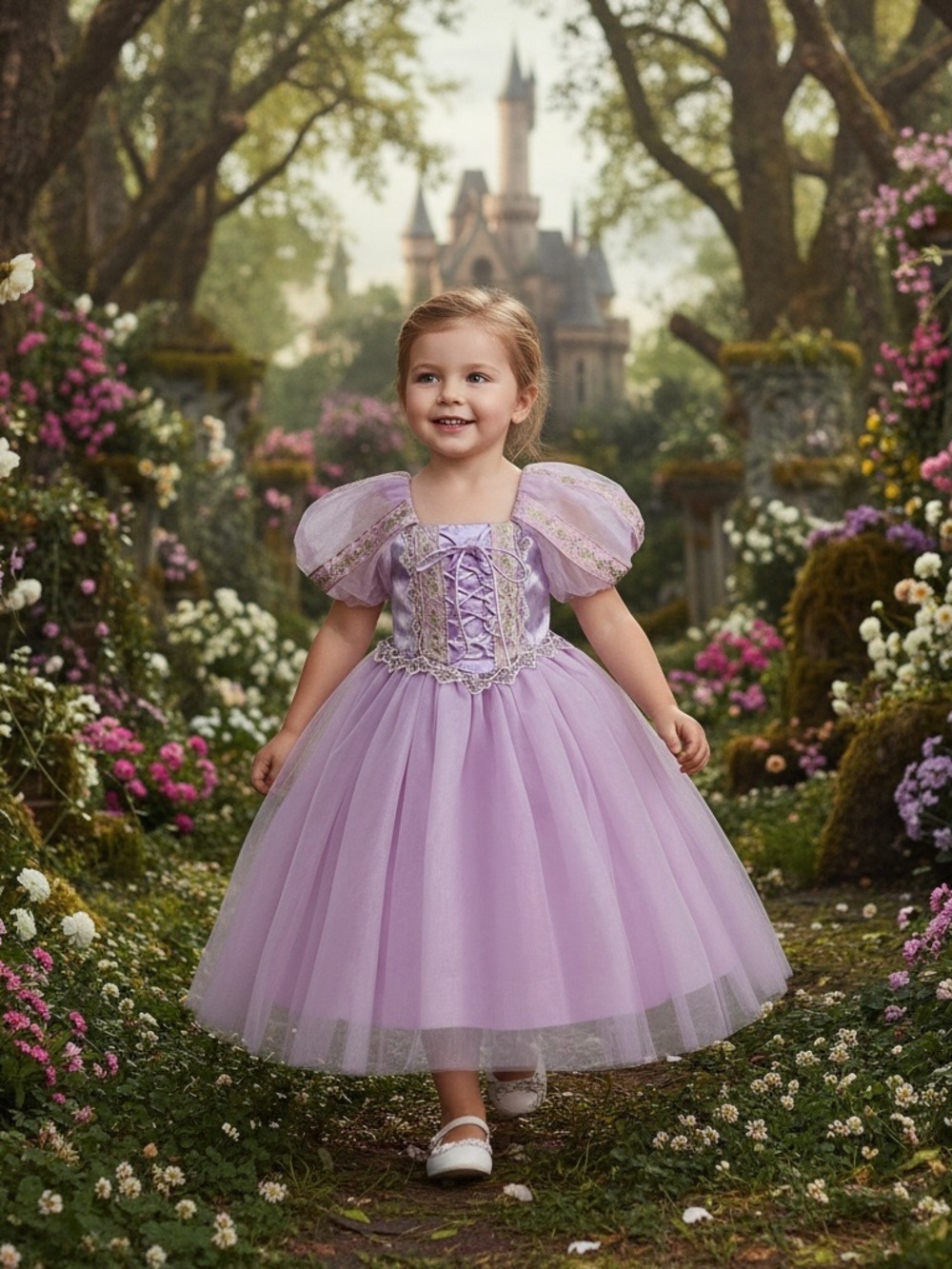 Lilac Princess Tulle Dress Costume for Kids